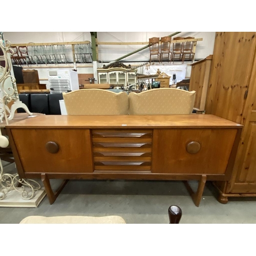 572 - Eliott's of Newbury mid-century teak sideboard (80H 186W 45D cm)