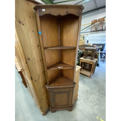 574 - Pine corner cupboard (181H 31D 52W cm)