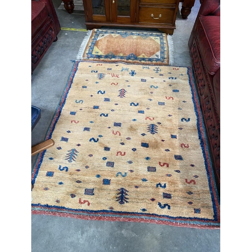 806 - Hand knotted Iranian carpet (120 x 150cm) & Indo-Gabbeh (60 x 90cm)
