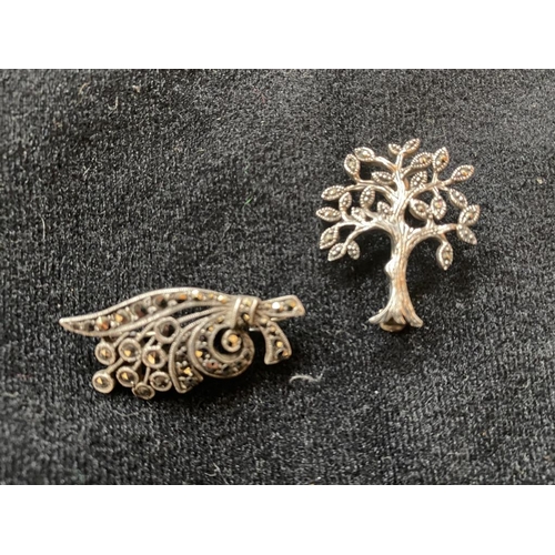 124 - 2 Silver brooches (vintage & modern) inc. Tree of Life