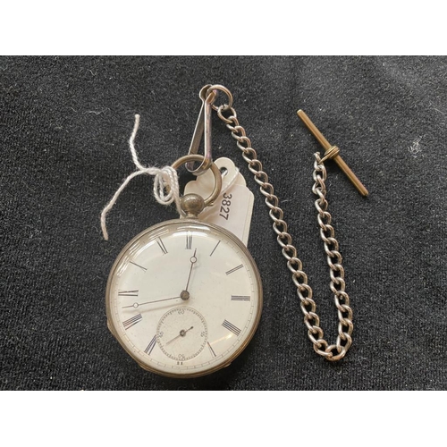 128 - Silver pocket watch stamped 