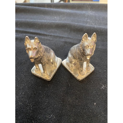 153 - Silver plated dogs cruet set