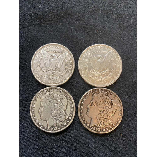 158 - 4 US Dollars 1898, 1893, 1883 & 1890