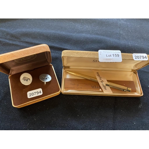 159 - Boxed Targa by Sheaffer pen & pair of Hornes London cuff links