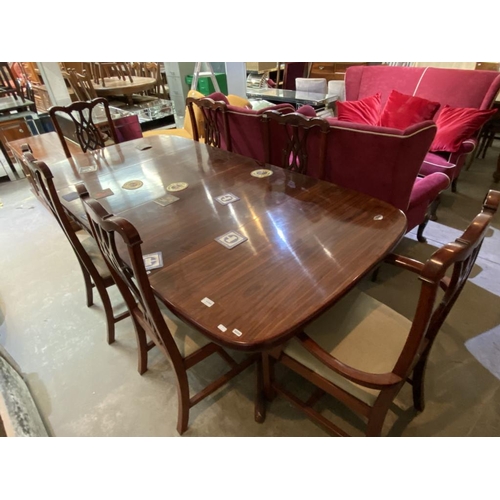 445 - Skovbey rosewood dining table (72H 99D 196W cm) & 6 chairs