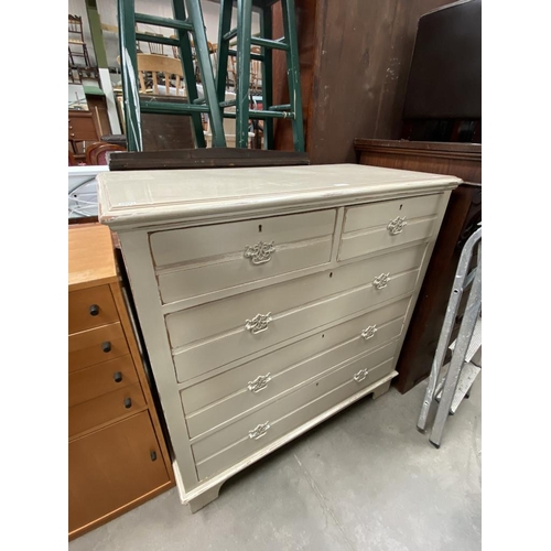 532 - Painted pine 2 over 3 chest of drawers (106H 105W 52D cm)