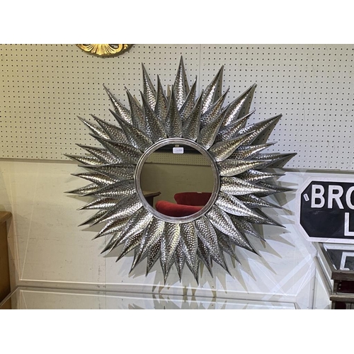 628 - Silver gilt sunburst style mirror