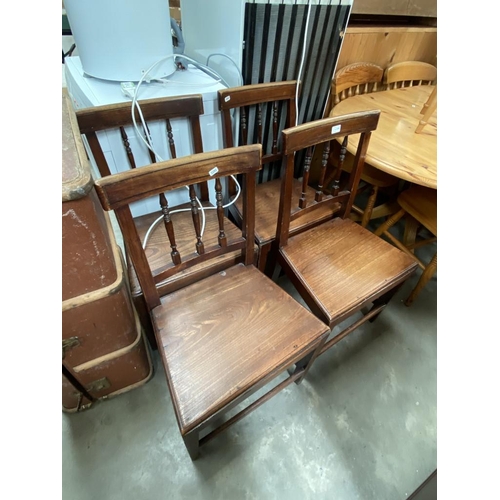 658 - 4 oak dining chairs