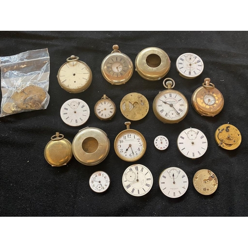 69 - Tin of mixed pocket watches for spares & repairs