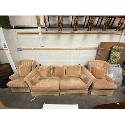 3 - Knoll style 2 seater settee ( Approx 7ft wide) & 2 wingback armchairs