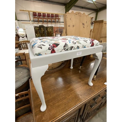 110 - Hand painted upholstered dressing table stool