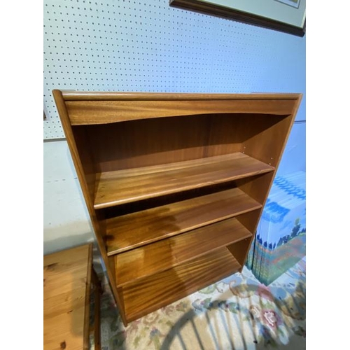 197 - Teak effect bookcase (126H 90W 28D cm)