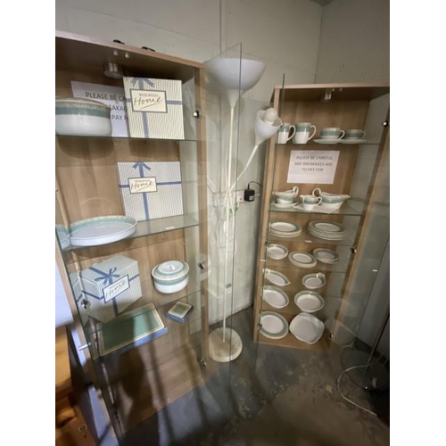 206 - 2 Cabinets of Wedgwood Aztec table wares (46 pieces)