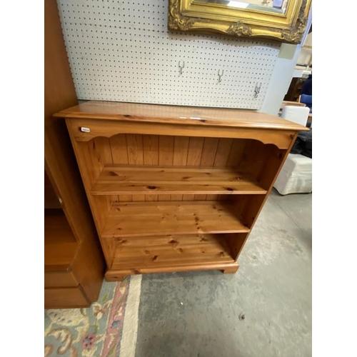 210 - Pine bookcase (109H 93W 30D cm)