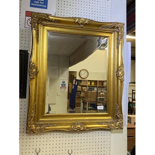 211 - Gilt framed bevel edged mirror 59 x 69