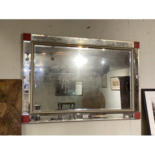 215 - Contemporary bevel edged wall mirror 90 x 60