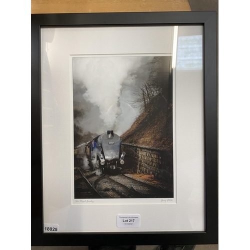 217 - Pencil signed print by Fitch of Sir Nigel Gresley