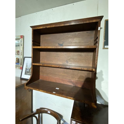 220 - Victorian mahogany wall shelf (81H 80W 28D cm)