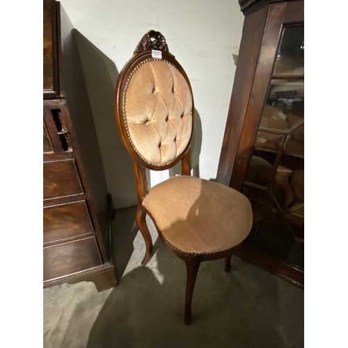 221 - Mahogany button back bedroom chair