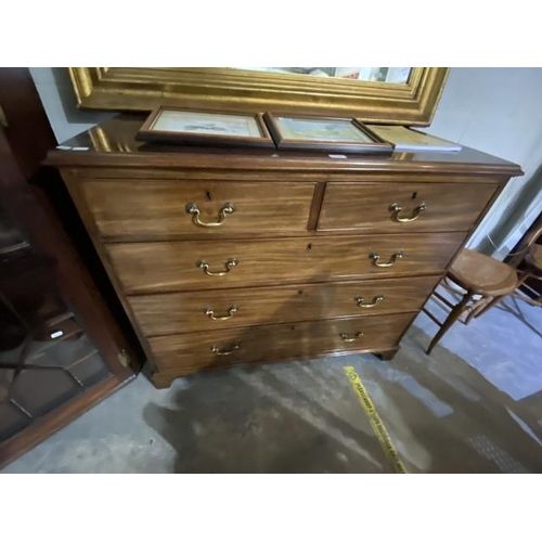 225 - George lll mahogany chest of drawers (93H 110W 55D cm)