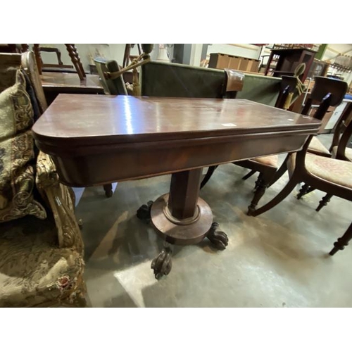 227 - Victorian mahogany fold over table (73H 92W 45D cm)