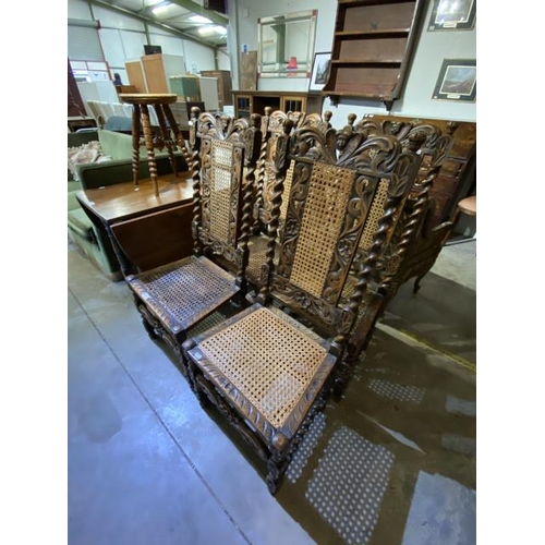 232 - 4 17th century style oak side chairs