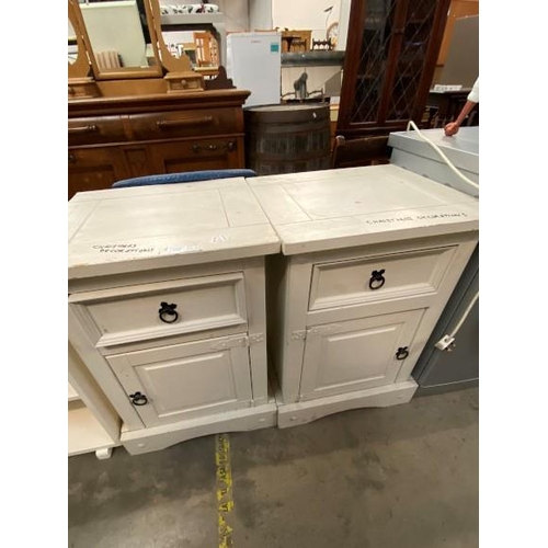 73 - 2 Painted bedside cabinets (76H 53W 49D cm)