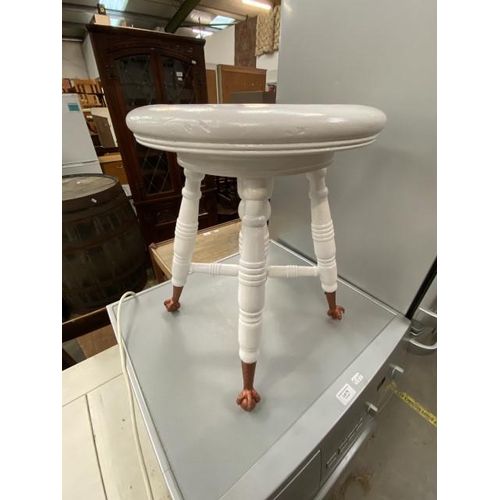 74 - Painted Victorian stool on ball & claw feet
