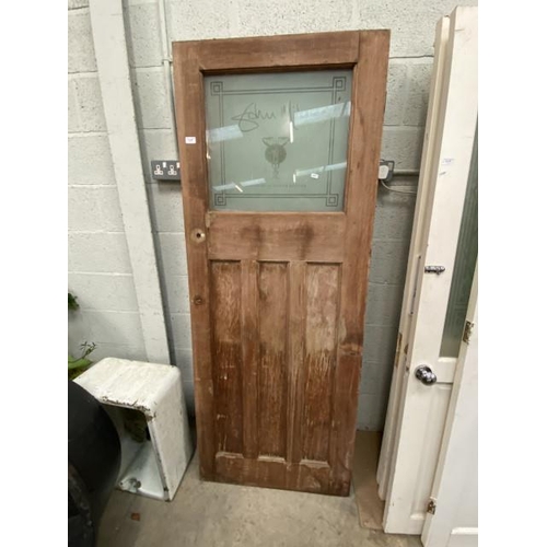 88 - 4 Edwardian internal doors etched 