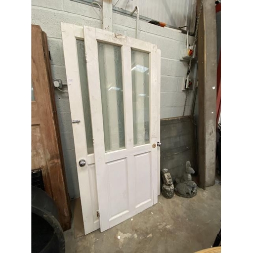 90 - 6 Etched glass internal doors & assorted panels