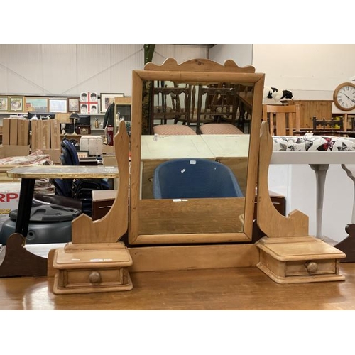 98 - Pine dressing table mirror (75H 100W 23D cm)