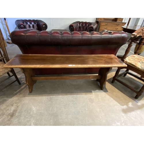 69 - Oak bench (45H 137W 33D cm)