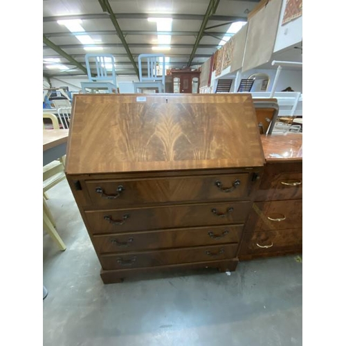18 - Mahogany 4 drawer bureau (100H 790W 45D cm)