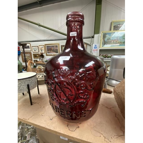 350 - Large glass Cabernet wine flagon 43cm tall