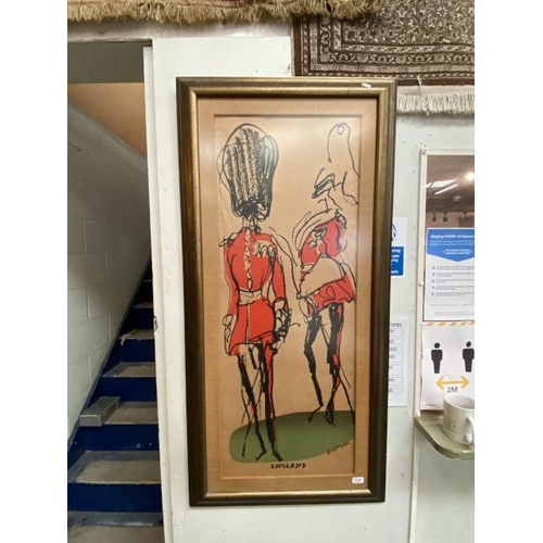 410 - Framed England lithographic poster by Feliks Topolski (138 x 66 cm)