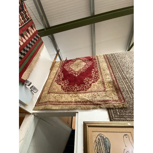 411 - Red and gold ground rug 230 x 155cm