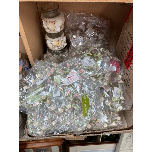 348 - Large collection of ex shop stock decorations inc. shells, hearts, necklaces, stars, squirrels etc P... 