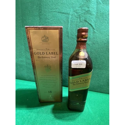 333 - Boxed bottle of Johnnie Walker gold label The Centenary Blend mature Scotch whisky aged 18 years (75... 