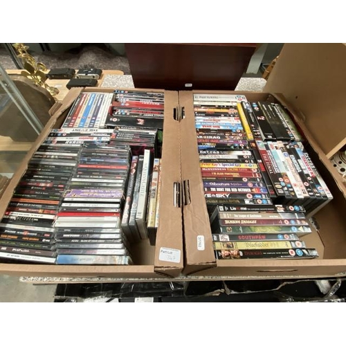 347 - 2 Boxes of DVDs & CDs inc. Peaky Blinders, 24 etc