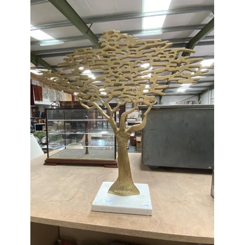 357 - Gilt metal tree sculpture 59cm Tall (as found)