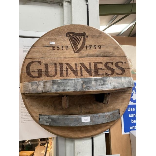 419 - Guinness barrel top wall shelf