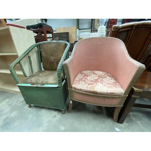 96 - 2 Lloyd Loom style commodes