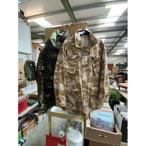 Two British Army jackets (one Goretex) including Field Desert colour (Size XL)