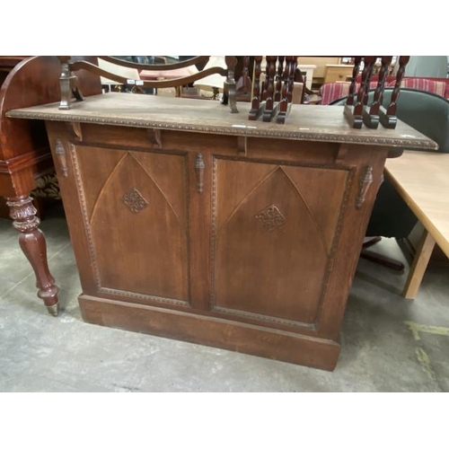 51 - Carved oak lectern (92H 125W 63D cm)(as found)