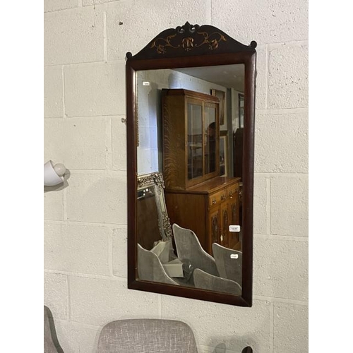 108 - Victorian mahogany wall mirror (107 x 53 cm)