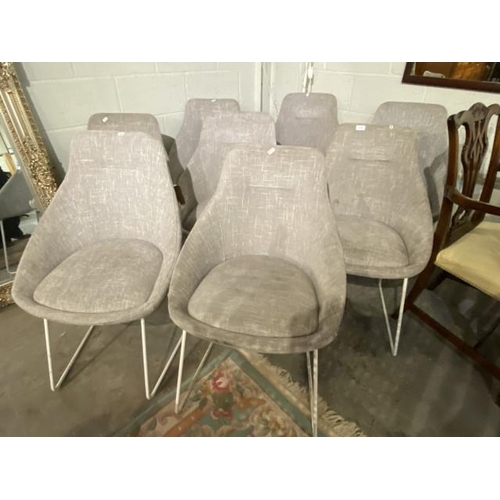 109 - 8 Grey upholstered Kesterport Esla dining chairs