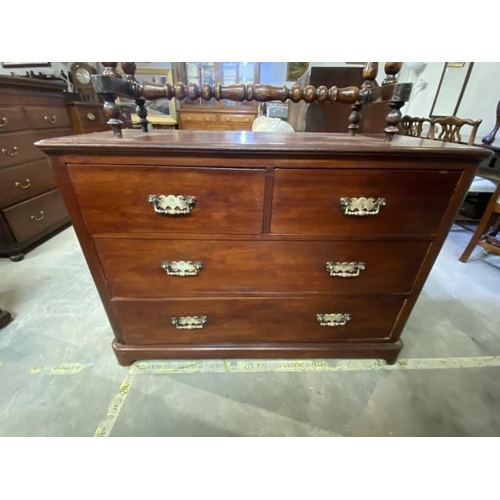 115 - Maple & Co mahogany chest of drawers (85H 120W 52D cm)