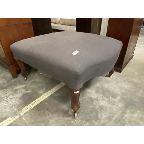 134 - Victorian mahogany upholstered footstool (40H 68W 80D cm)