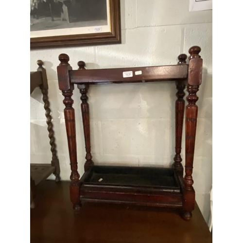 138 - Victorian mahogany stick stand (75H 57W 25D cm)