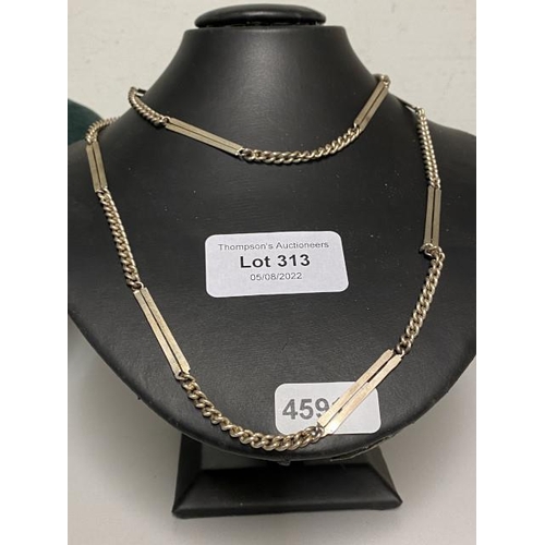 313 - Long 925 silver necklace (73cm long) (approx. 23.3g)